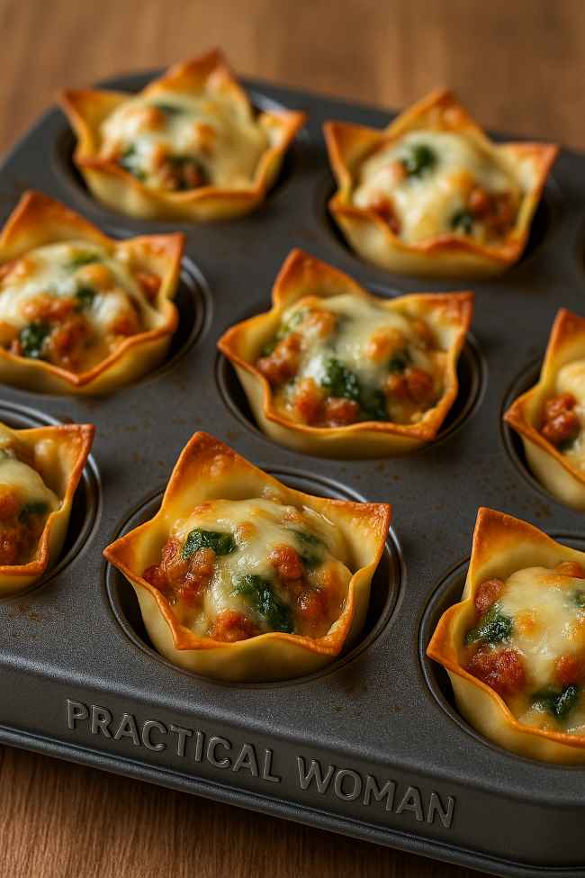 Sausage & Cheese Wonton Bites Recipe