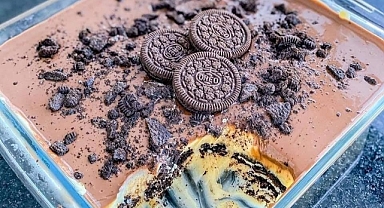 Oreo biscuit pave with Nutella